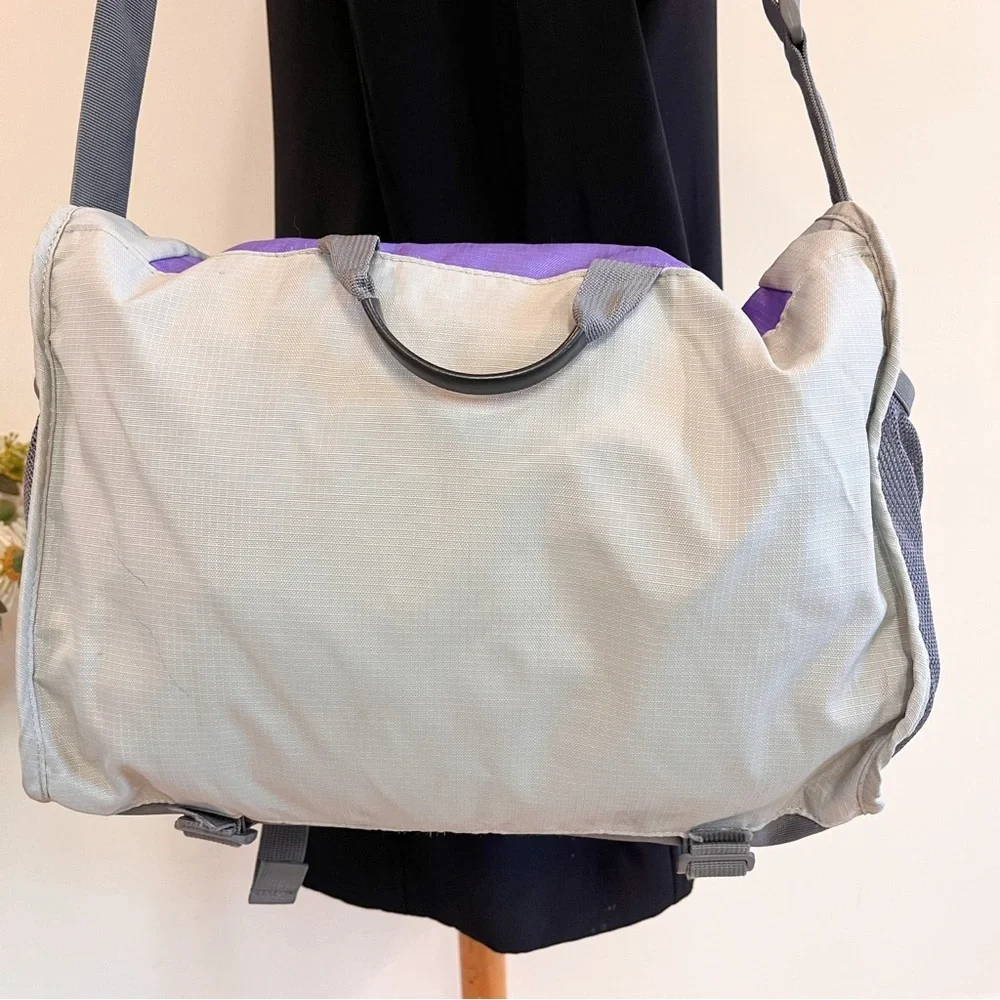 Lands’ End Kids Large Messenger Bag Purple Gray